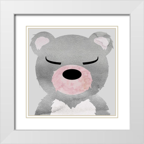 Bear White Modern Wood Framed Art Print with Double Matting by Santiago, Daniela