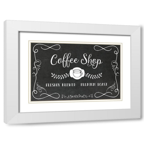Coffee Shop White Modern Wood Framed Art Print with Double Matting by Murray, Amanda