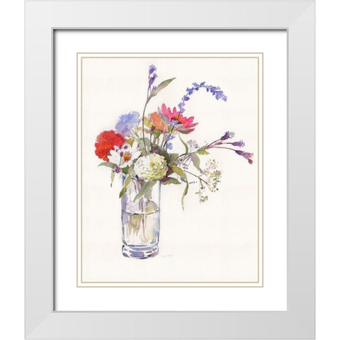 Garden Party III White Modern Wood Framed Art Print with Double Matting by Troise Heidel, Theresa