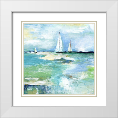 Day on the Lake White Modern Wood Framed Art Print with Double Matting by Tava Studios