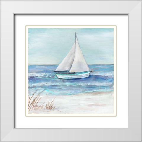 Gulf Shores I White Modern Wood Framed Art Print with Double Matting by Dunlap, Marilyn