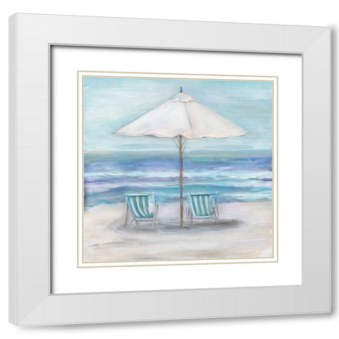 Gulf Shores II White Modern Wood Framed Art Print with Double Matting by Dunlap, Marilyn