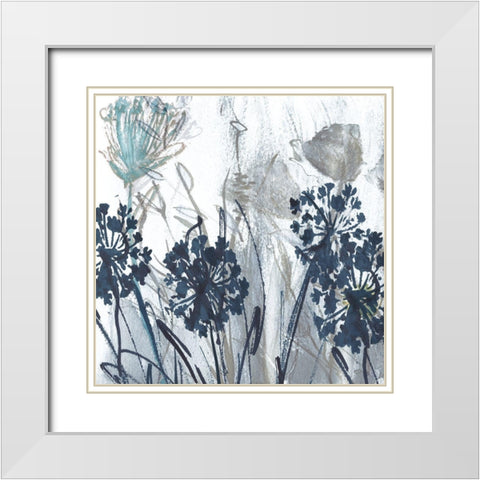 Indigo Field I White Modern Wood Framed Art Print with Double Matting by Jill, Susan