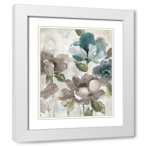 Topaz Garden II White Modern Wood Framed Art Print with Double Matting by Robinson, Carol