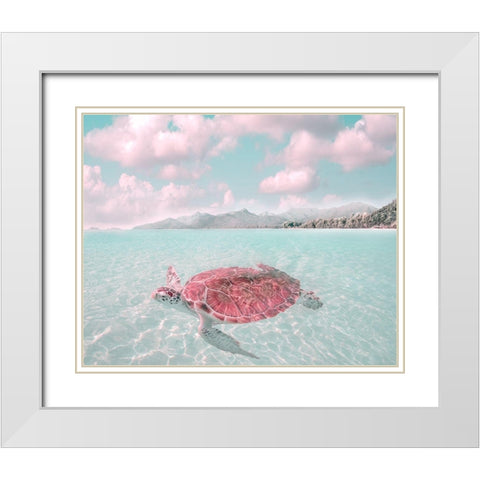Sun Bathing White Modern Wood Framed Art Print with Double Matting by Calascibetta, Mike