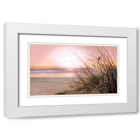 Malibu Sundown White Modern Wood Framed Art Print with Double Matting by Calascibetta, Mike