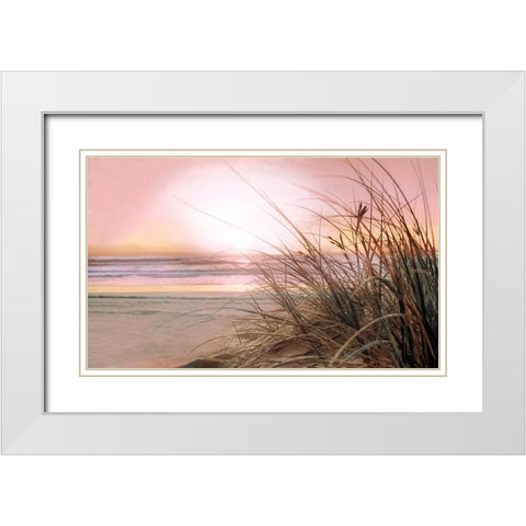 Malibu Sundown White Modern Wood Framed Art Print with Double Matting by Calascibetta, Mike