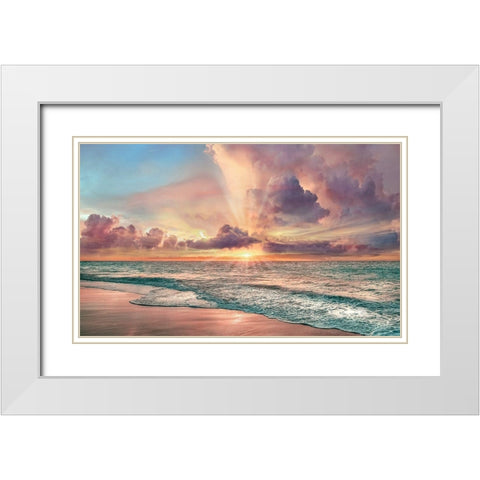 Copper Beach White Modern Wood Framed Art Print with Double Matting by Calascibetta, Mike