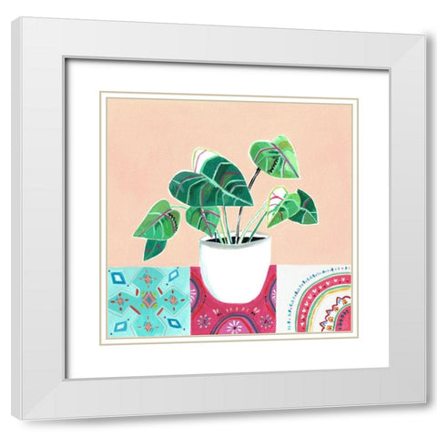 Growing Happy I White Modern Wood Framed Art Print with Double Matting by Pope, Kate and Elizabeth