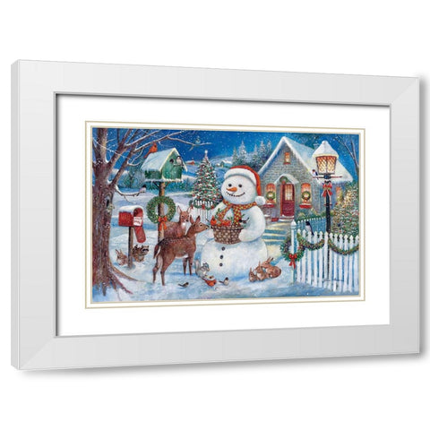 Winter Gathering White Modern Wood Framed Art Print with Double Matting by Manning, Ruane