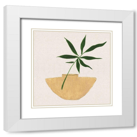 Simple Nature I White Modern Wood Framed Art Print with Double Matting by Tava Studios