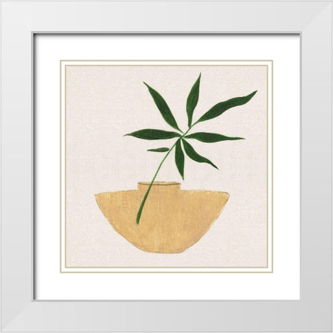 Simple Nature I White Modern Wood Framed Art Print with Double Matting by Tava Studios