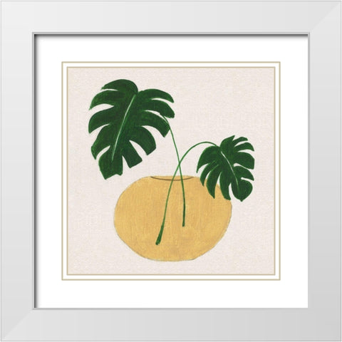 Simple Nature II White Modern Wood Framed Art Print with Double Matting by Tava Studios