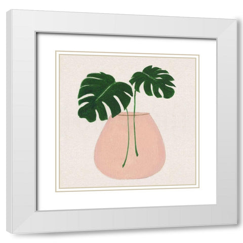 Simple Nature III White Modern Wood Framed Art Print with Double Matting by Tava Studios