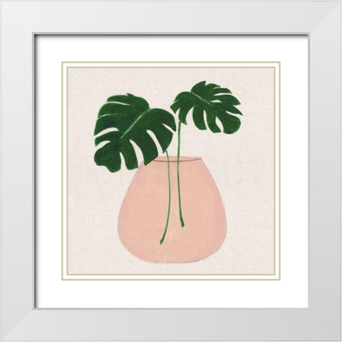 Simple Nature III White Modern Wood Framed Art Print with Double Matting by Tava Studios