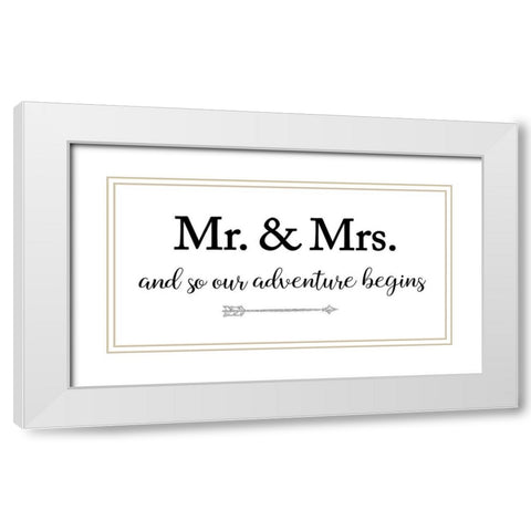 Mr. and Mrs. White Modern Wood Framed Art Print with Double Matting by CAD Designs