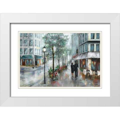 Out to Dinner White Modern Wood Framed Art Print with Double Matting by Nan