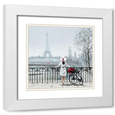 Lady in Paris White Modern Wood Framed Art Print with Double Matting by Orme, E. Anthony