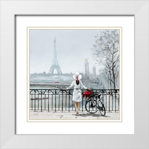 Lady in Paris White Modern Wood Framed Art Print with Double Matting by Orme, E. Anthony