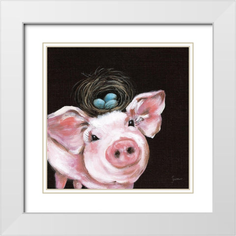 Playful Nature II White Modern Wood Framed Art Print with Double Matting by Tava Studios