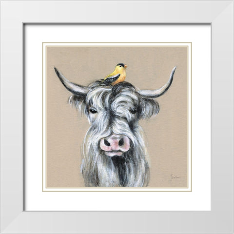 Playful Nature IV White Modern Wood Framed Art Print with Double Matting by Tava Studios