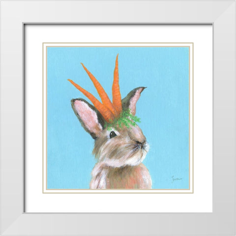 Playful Nature V White Modern Wood Framed Art Print with Double Matting by Tava Studios
