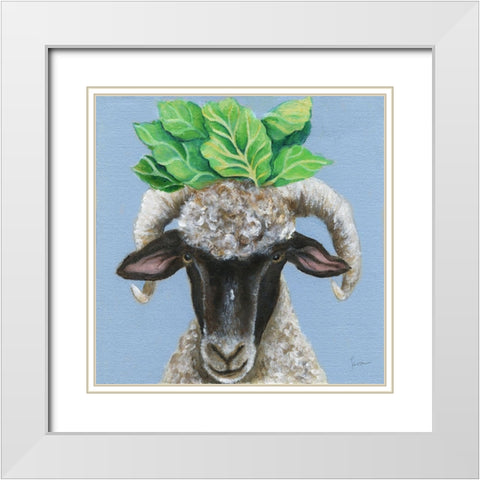 Playful Nature VII White Modern Wood Framed Art Print with Double Matting by Tava Studios