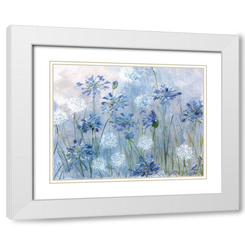 Dandelion and Agapanthus White Modern Wood Framed Art Print with Double Matting by Swatland, Sally