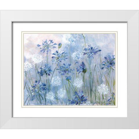 Dandelion and Agapanthus White Modern Wood Framed Art Print with Double Matting by Swatland, Sally