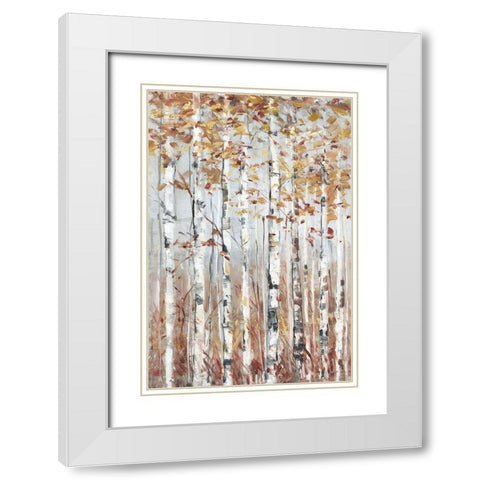 Copper Forest White Modern Wood Framed Art Print with Double Matting by Swatland, Sally