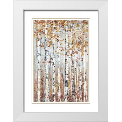 Copper Forest White Modern Wood Framed Art Print with Double Matting by Swatland, Sally