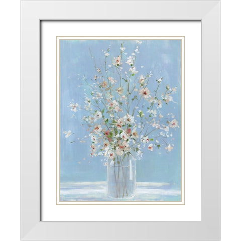 Cherry Blossom Arrangement White Modern Wood Framed Art Print with Double Matting by Swatland, Sally