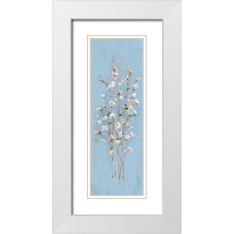 Cherry Blossom Spray I White Modern Wood Framed Art Print with Double Matting by Swatland, Sally