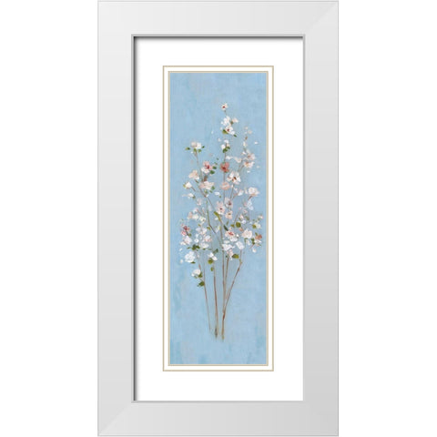 Cherry Blossom Spray II White Modern Wood Framed Art Print with Double Matting by Swatland, Sally