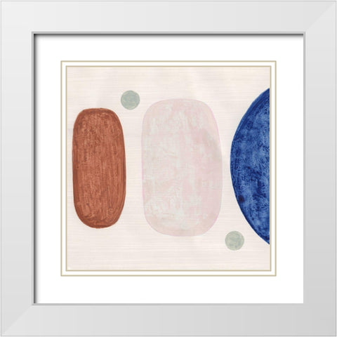 Earthly Orbs II White Modern Wood Framed Art Print with Double Matting by Tava Studios