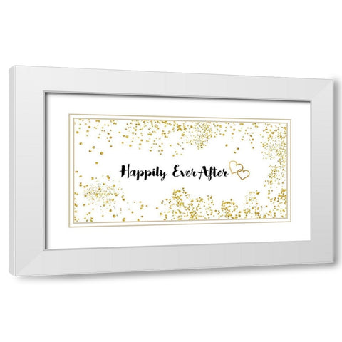 Happily Ever After White Modern Wood Framed Art Print with Double Matting by CAD Designs