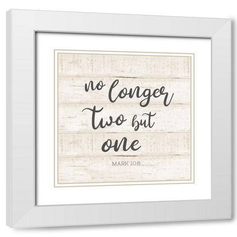 No Longer Two White Modern Wood Framed Art Print with Double Matting by CAD Designs