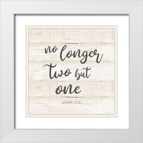 No Longer Two White Modern Wood Framed Art Print with Double Matting by CAD Designs
