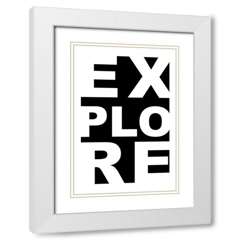 Explore White Modern Wood Framed Art Print with Double Matting by CAD Designs