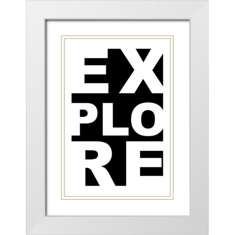 Explore White Modern Wood Framed Art Print with Double Matting by CAD Designs