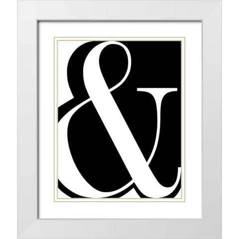Ampersand White Modern Wood Framed Art Print with Double Matting by CAD Designs