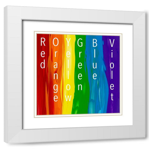 Rainbow White Modern Wood Framed Art Print with Double Matting by Santiago, Daniela