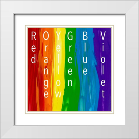 Rainbow White Modern Wood Framed Art Print with Double Matting by Santiago, Daniela