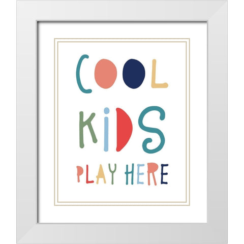 Cool Kids Play White Modern Wood Framed Art Print with Double Matting by Carpentieri, Natalie