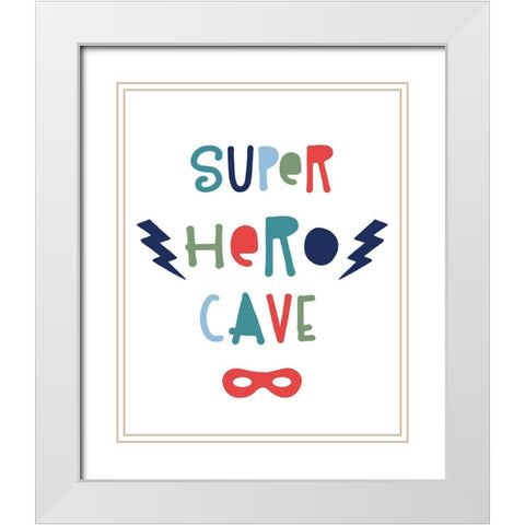 Superhero Cave White Modern Wood Framed Art Print with Double Matting by Carpentieri, Natalie