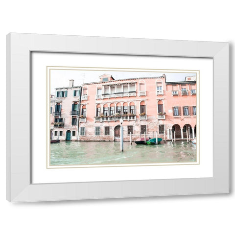 Canal Building I White Modern Wood Framed Art Print with Double Matting by Nan