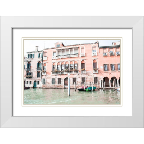 Canal Building I White Modern Wood Framed Art Print with Double Matting by Nan