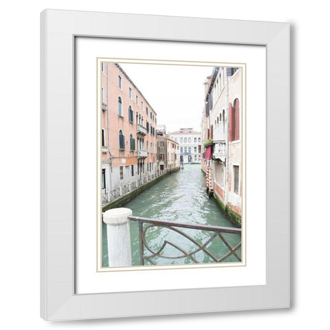 Venice Canal I White Modern Wood Framed Art Print with Double Matting by Nan