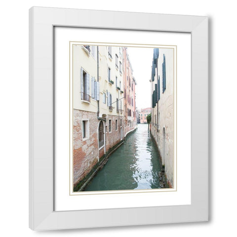 Venice Canal II White Modern Wood Framed Art Print with Double Matting by Nan