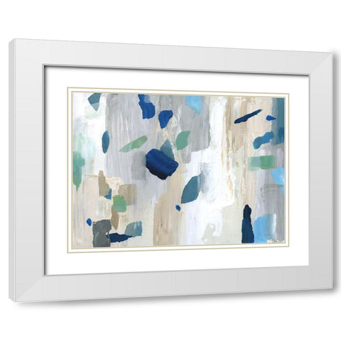 Seaglass Beach White Modern Wood Framed Art Print with Double Matting by Nan
